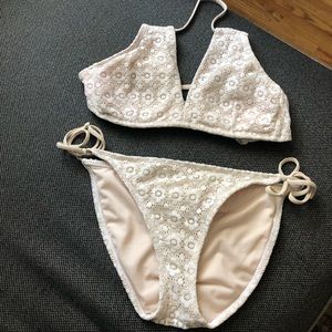 White lace bathing suit